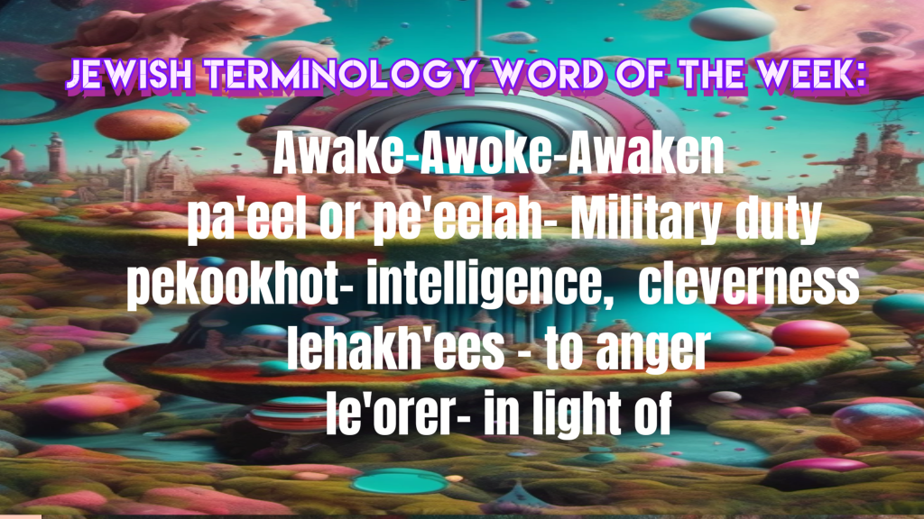 Jewish terminology word of the week: pa’eel, pekookhot,&nbsp;le’orer