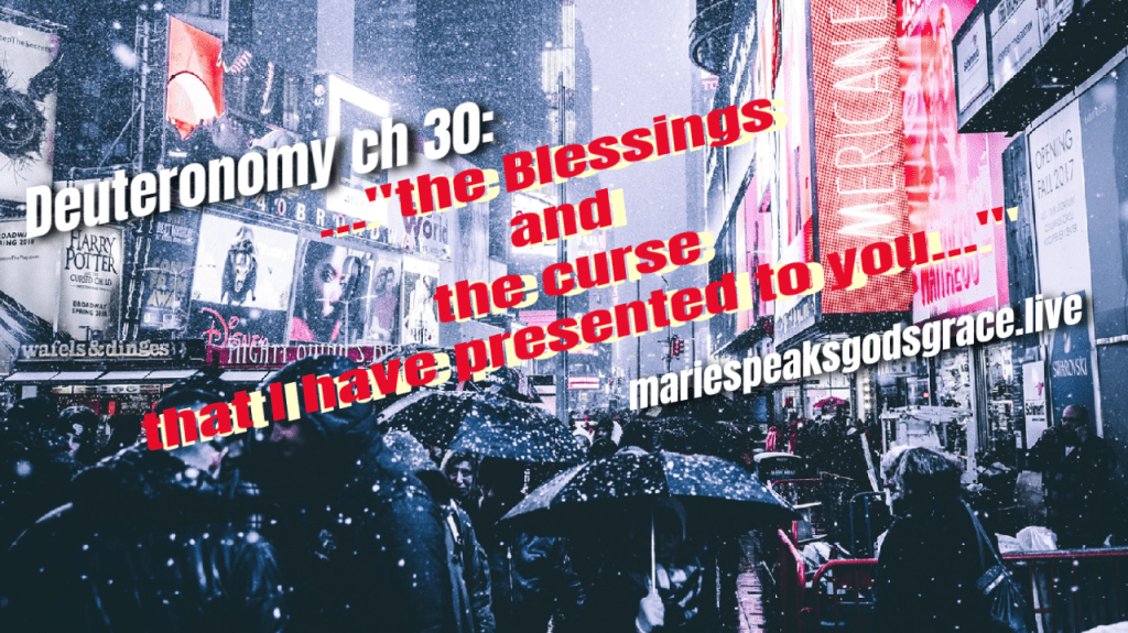 Deuteronomy ch 30:                     “the Blessing and the curse that I have presented before you…”