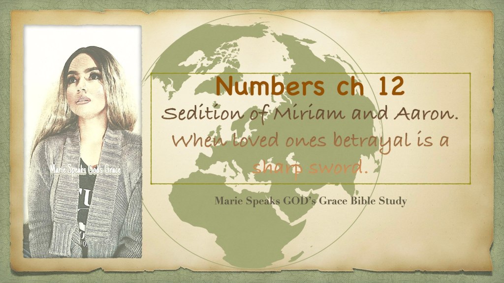 Numbers ch 12: Sedition of Miriam and Aaron. When loved ones betrayal is a sharp&nbsp;sword.